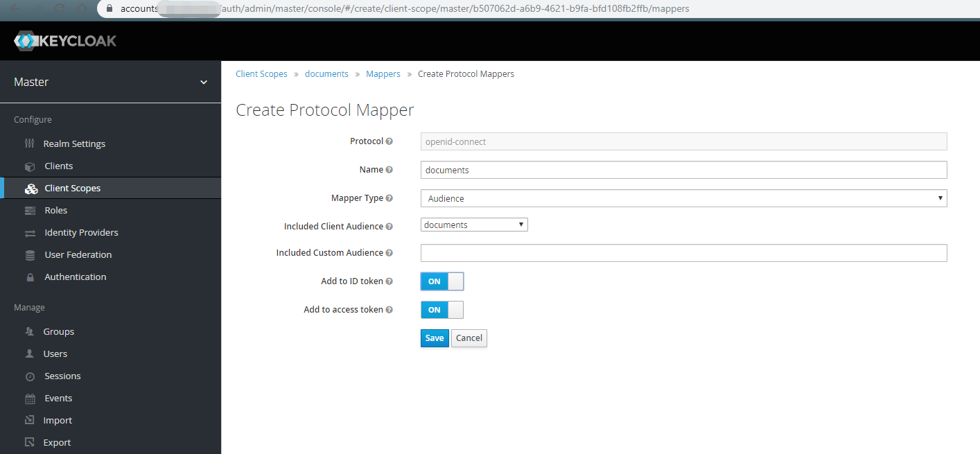 Keycloak create mapper